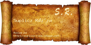 Suplicz Róza névjegykártya